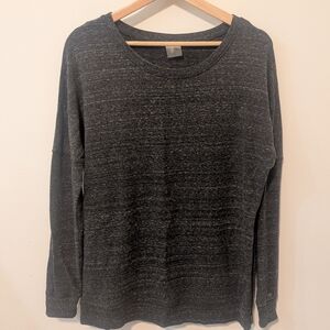 Calia Long Sleeve Tunic Length Side Zip Charcoal Gray Sweatshirt